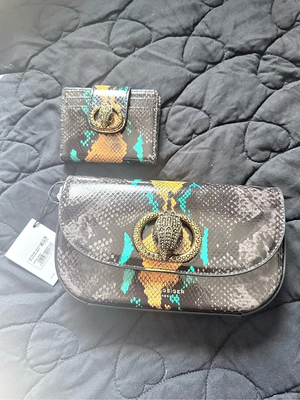 Kurt Geiger London The Chelsea Crossbody Bag and Wallet Set Black & Brown